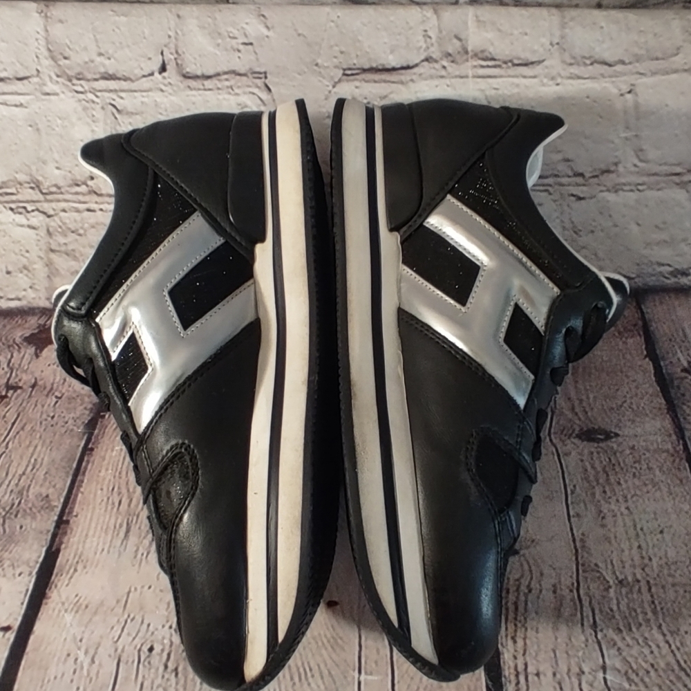 Hogan Platform Black Silver Sneakers 37 - Picture 2 of 16